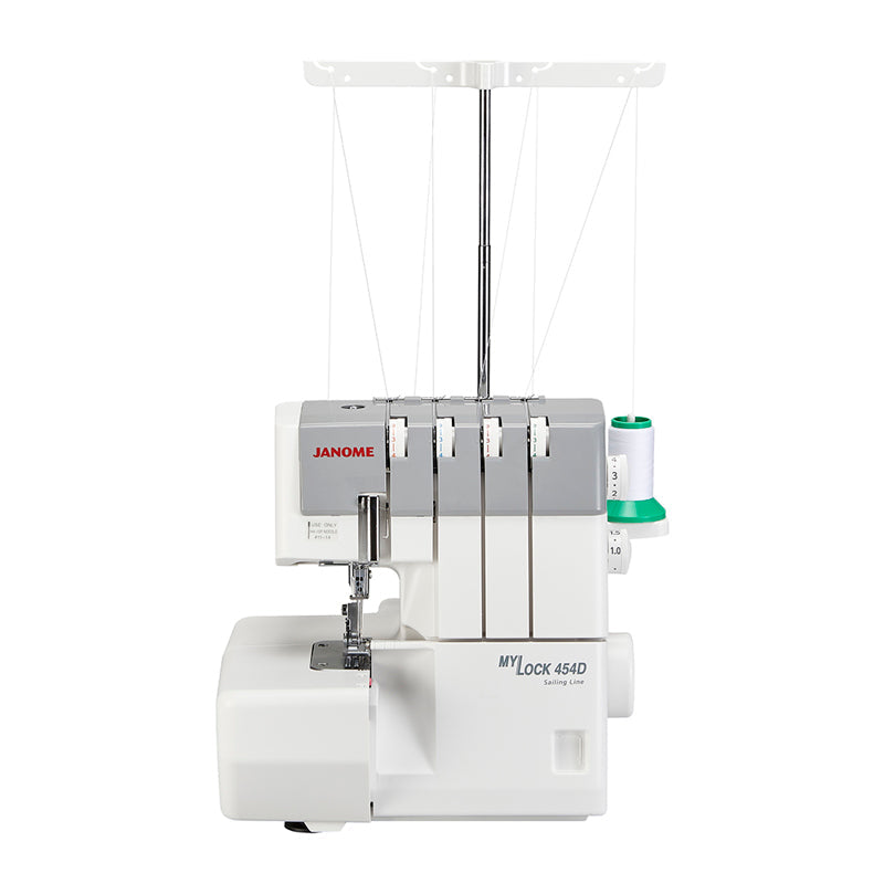 Janome My Lock 454D sewing machine on a white background