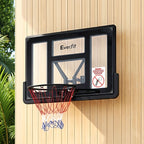 Basketball hoop with Everfit branding on a wooden wall