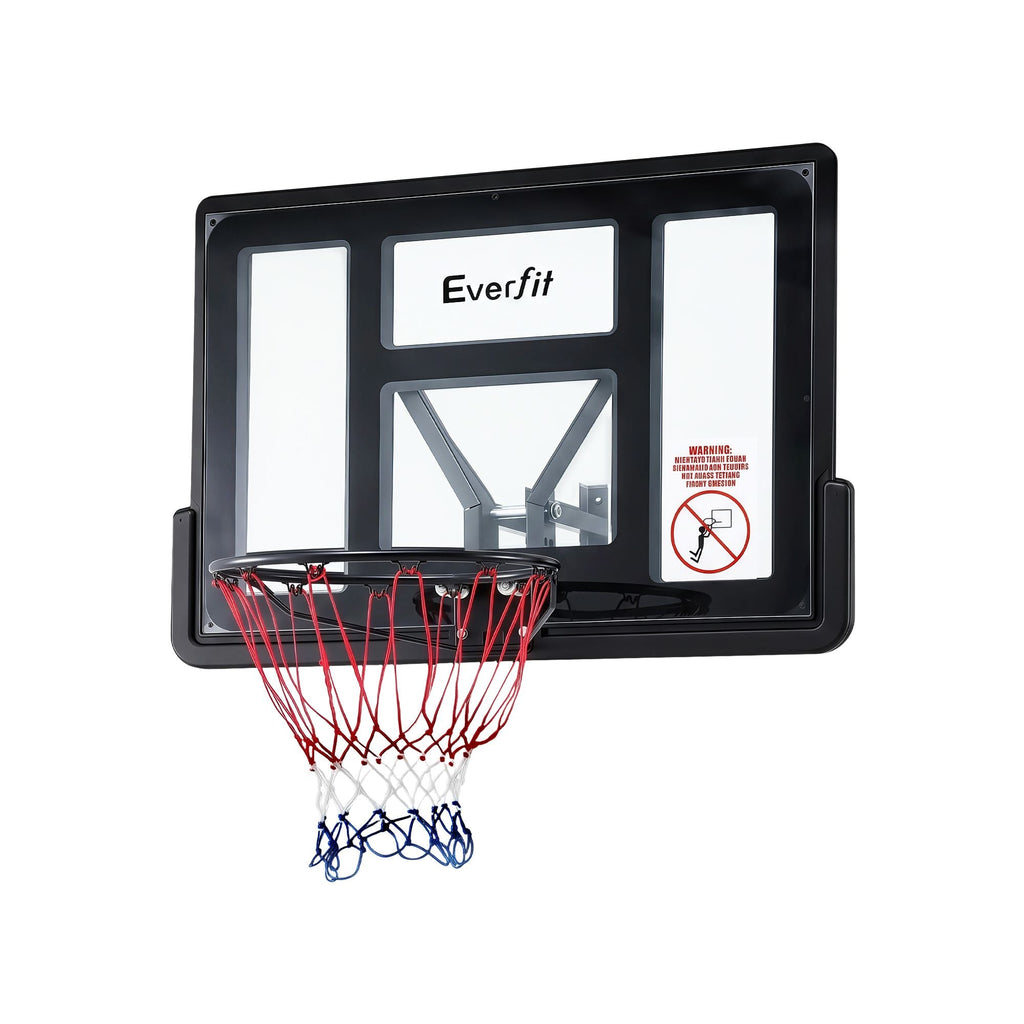 Basketball hoop with Everfit branding on a white background