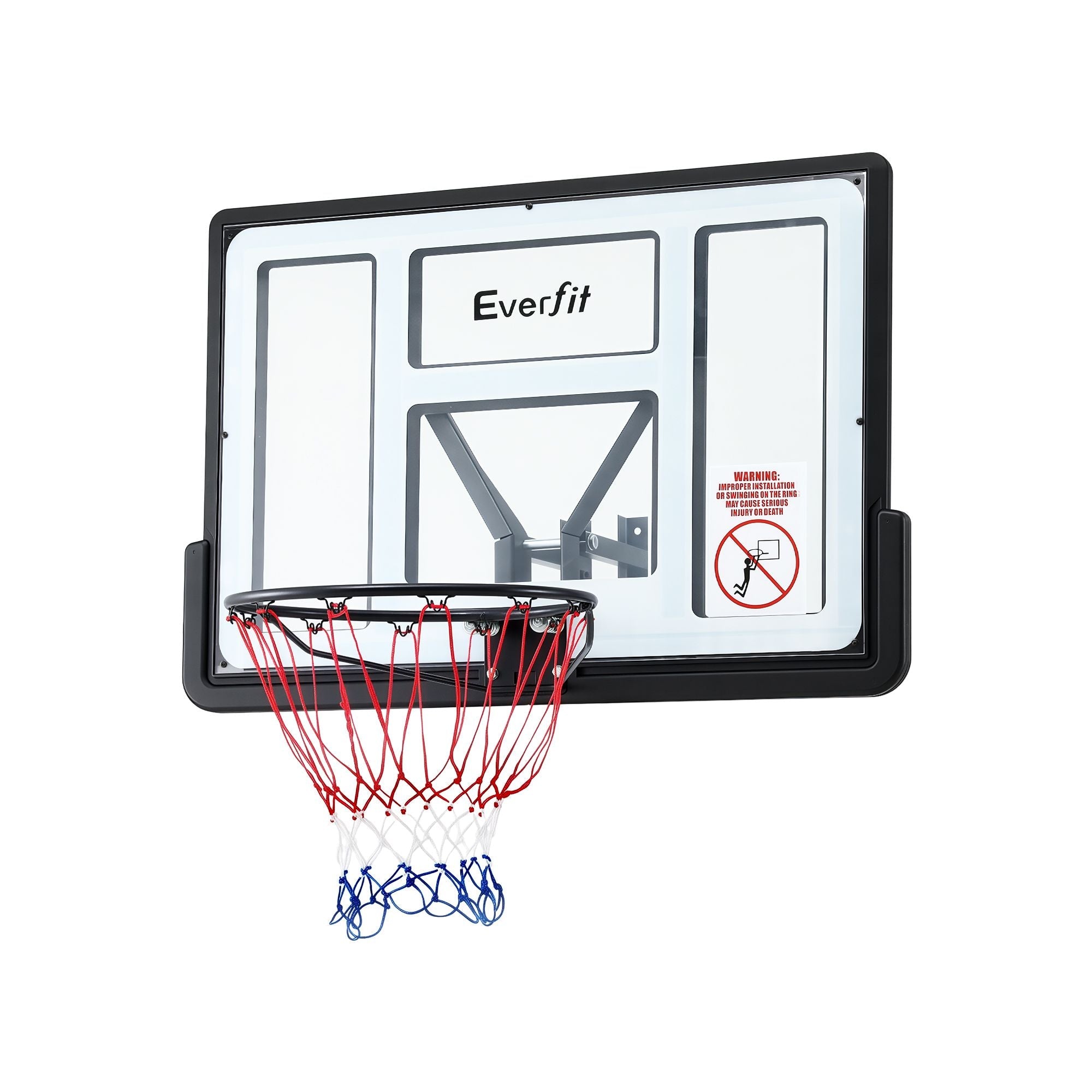 Basketball hoop with Everfit branding on a white background