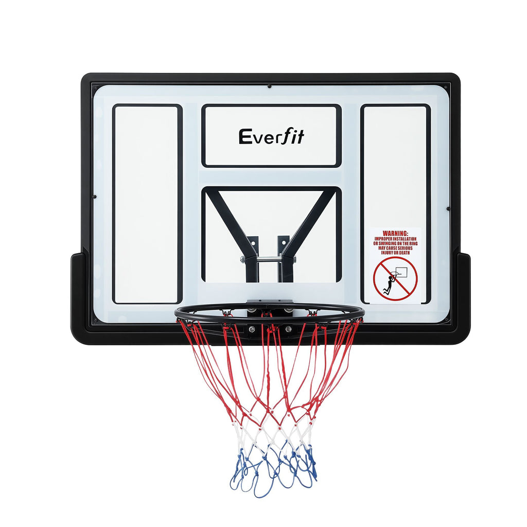 Basketball hoop with Everfit branding on a white background