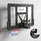 Wall-mounted basketball hoop with Everlast branding on a gray backgroun