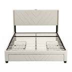 Artiss Double Bed Frame – USB Charging, Storage Drawers, Beige