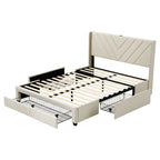 Artiss King Bed Frame – USB Charging, Storage Drawers, 300KG