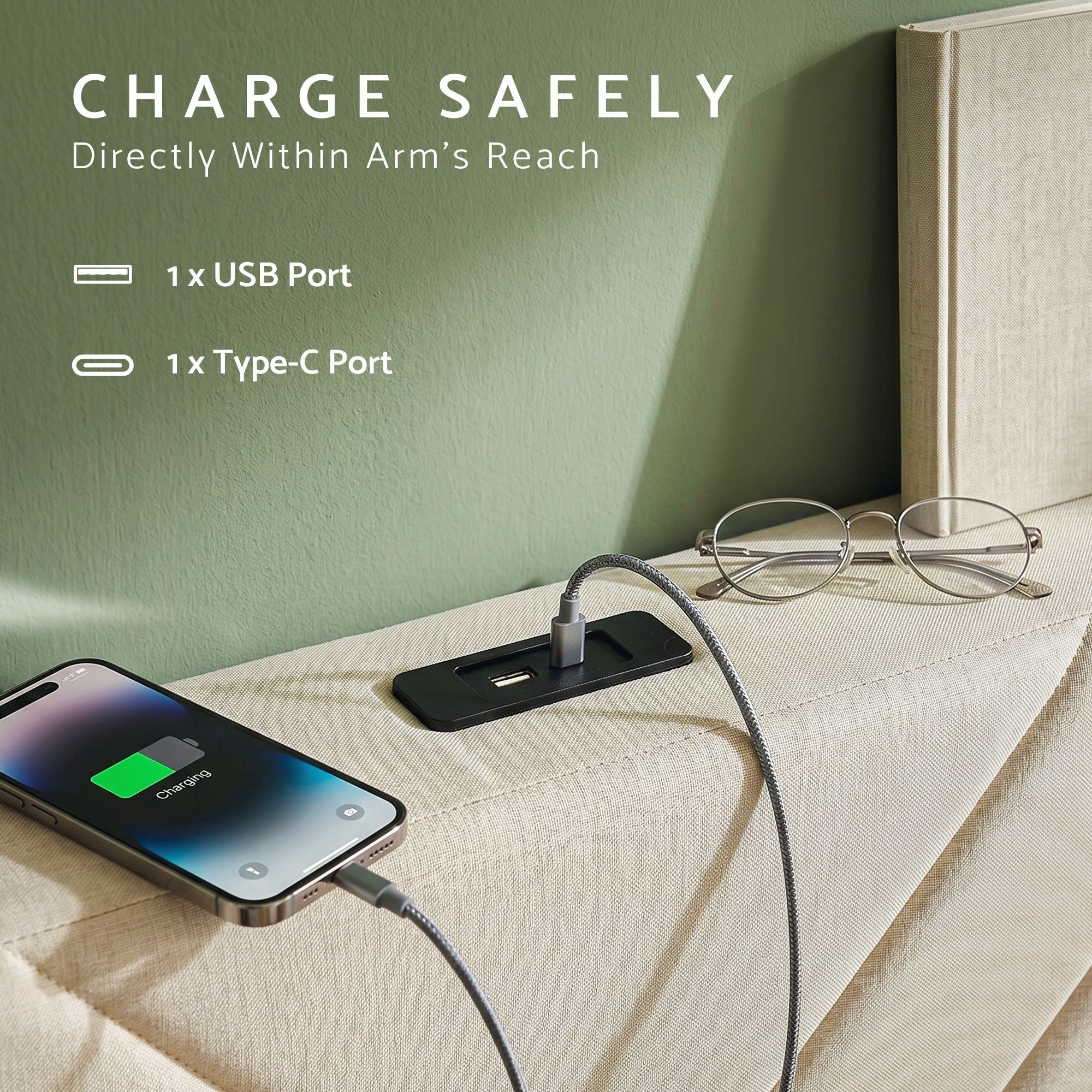 Artiss King Bed Frame – USB Charging, Storage Drawers, 300KG