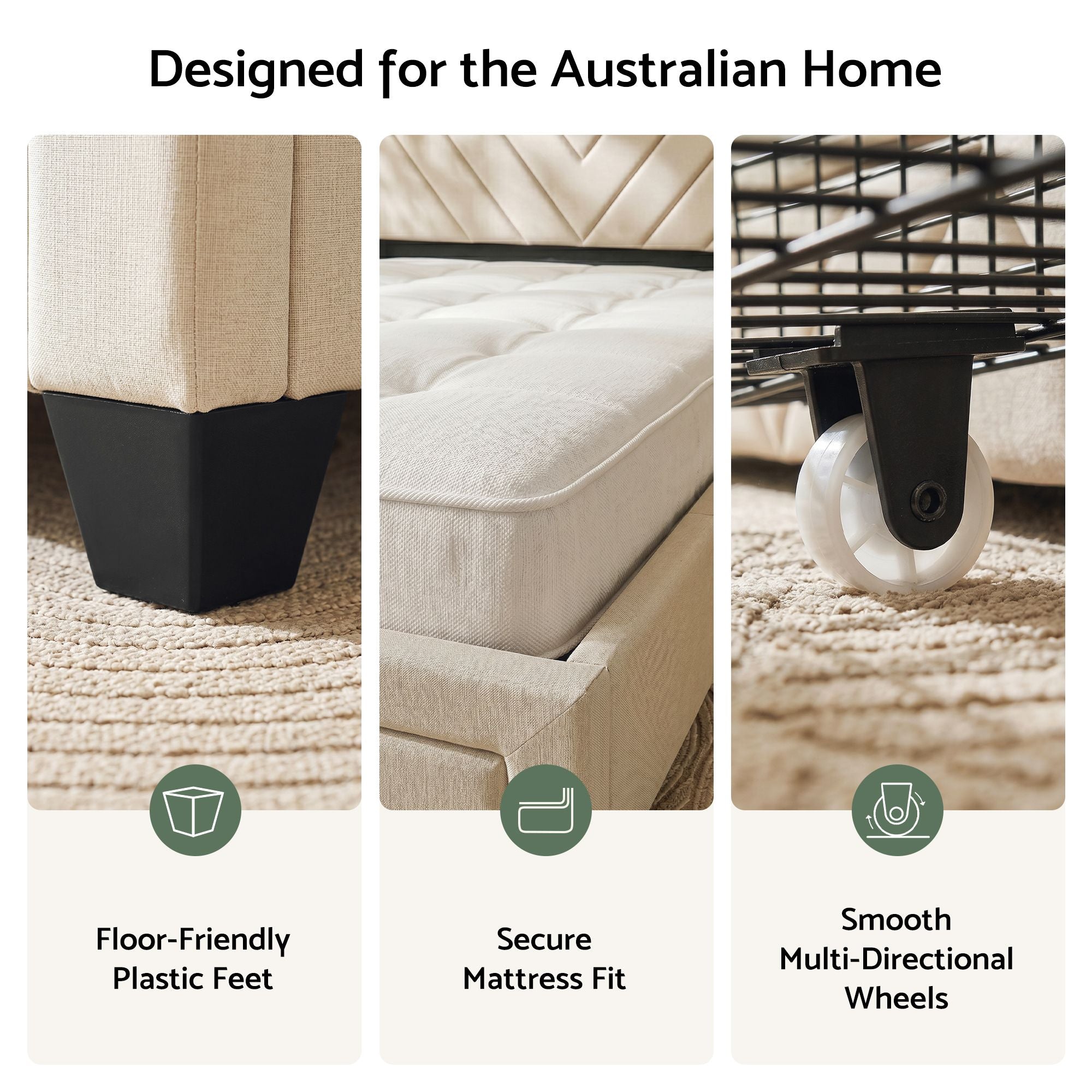 Artiss King Bed Frame – USB Charging, Storage Drawers, 300KG