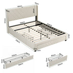 Artiss Queen Bed Frame – USB Charging, Storage Drawers, 300KG