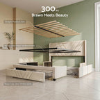 Artiss Queen Bed Frame – USB Charging, Storage Drawers, 300KG