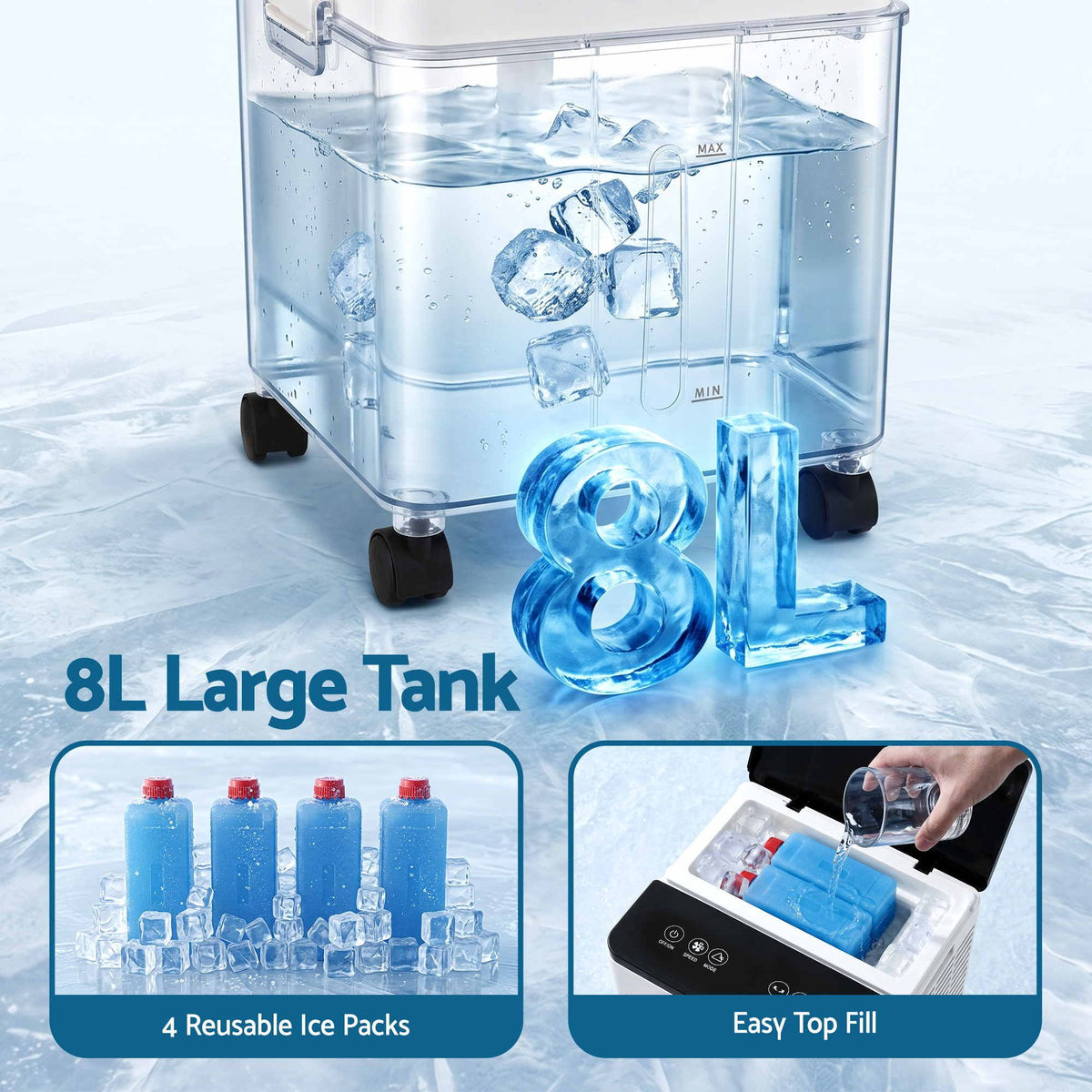 Devanti 8L 3-in-1 Evaporative Air Cooler with Remote Control wit an 8 litre tank