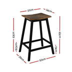 Artiss Bar Stools Set of 2 – Industrial Rustic Kitchen Counter Stools