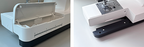 The front accessory tray and parts cuntainer on the new Janome SewSwitch combo sewing and ovrocing machine