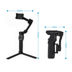 Showing the measurements of the tripod