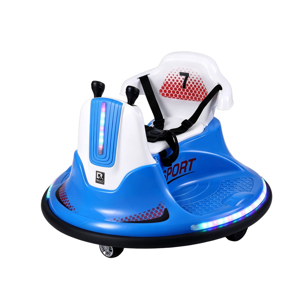 Rigo 12V Kids Bumper Ride-On Car — Blue