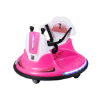 close up view or this pink bumper car