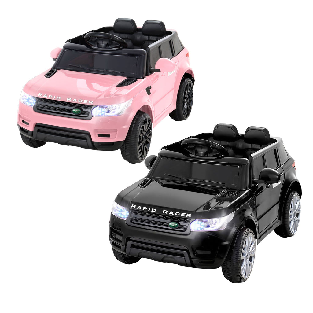 Pink and black toy cars with 'Rapid Racer' branding on a white background
