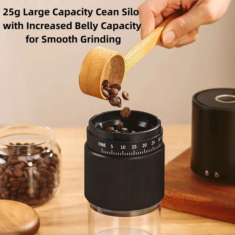 Portable Electric Coffee Grinder – 30-Setting Burr Grinder