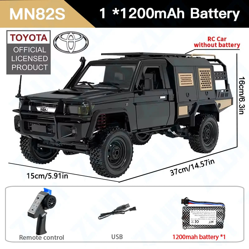 Toyota licensed remote control car with battery and accessories on a white background