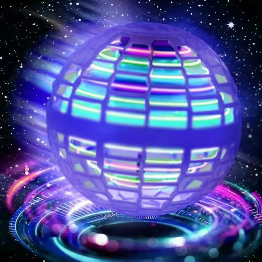Colorful LED disco ball with a dark space background