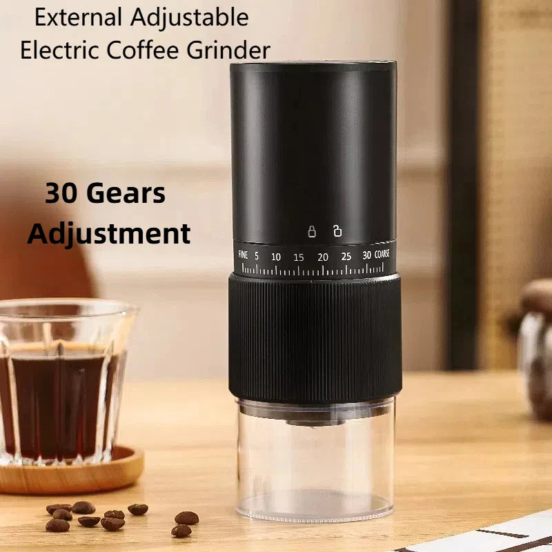 Portable Electric Coffee Grinder – 30-Setting Burr Grinder