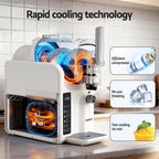 Ice maker with rapid cooling technology on a kitchen counter