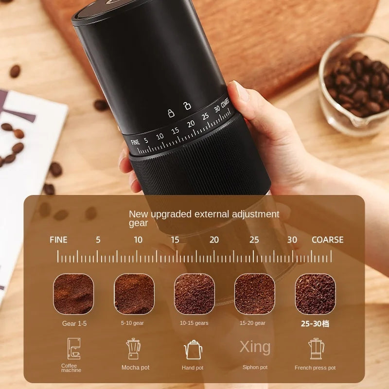 Portable Electric Coffee Grinder – 30-Setting Burr Grinder
