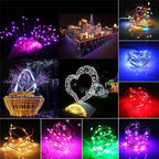 Collage of various LED string lights in different shapes and colors.