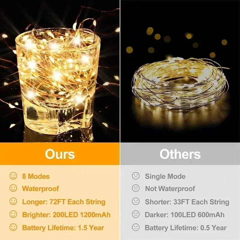 String lights with a comparison to 'Others' on a dark background

