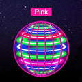 Colorful glowing sphere with 'Pink' label on a dark background