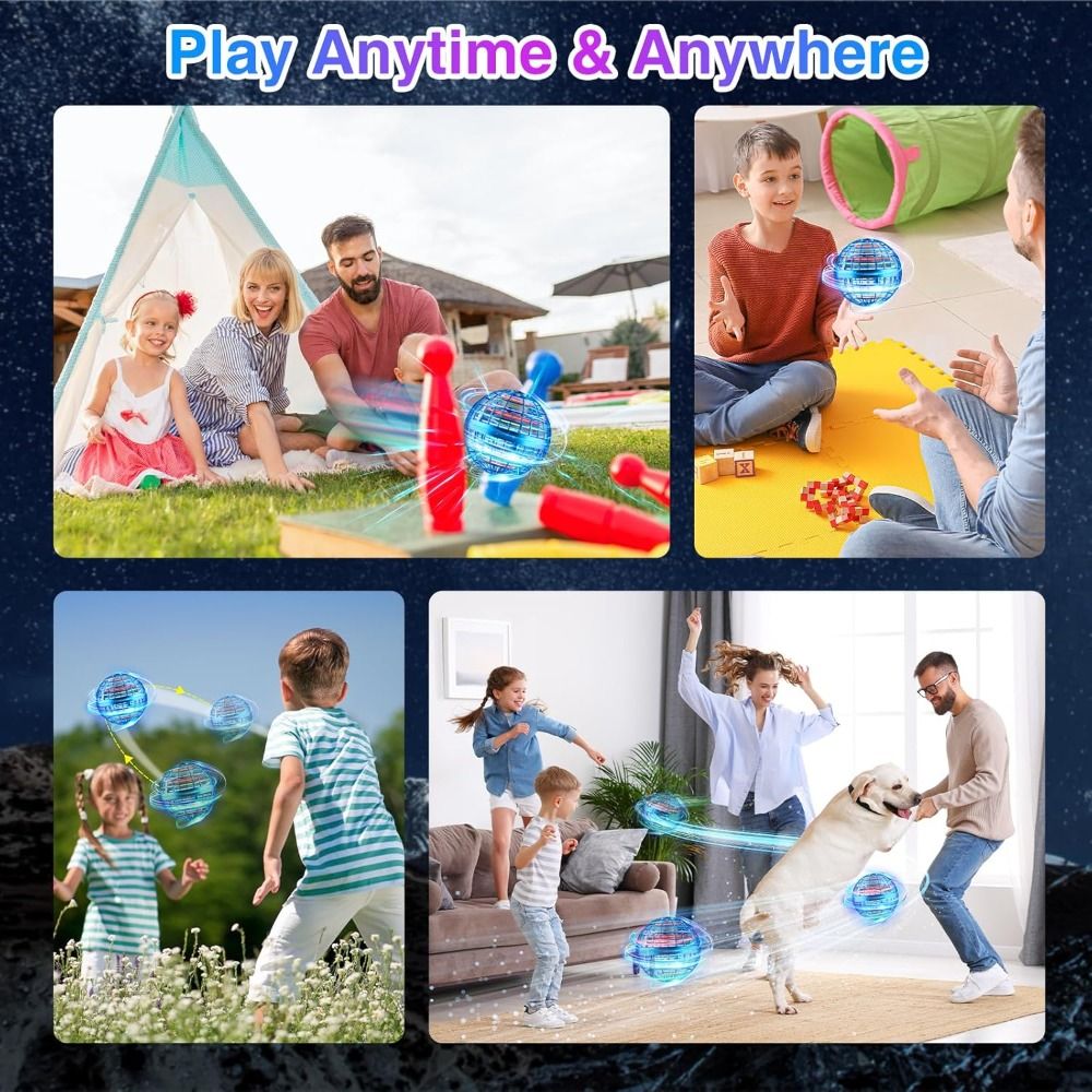 Collage of people playing with bubble toys in various settings.