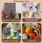 Collage of various felt products with text indicating their uses.
