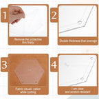 Step-by-step guide on using a clear acrylic sheet with text instructions.