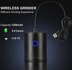 Wireless grinder with USB cable on a dark background