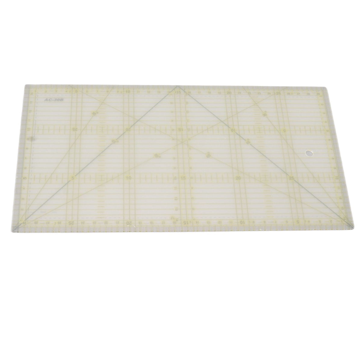 Quilting ruler with grid lines on a white background