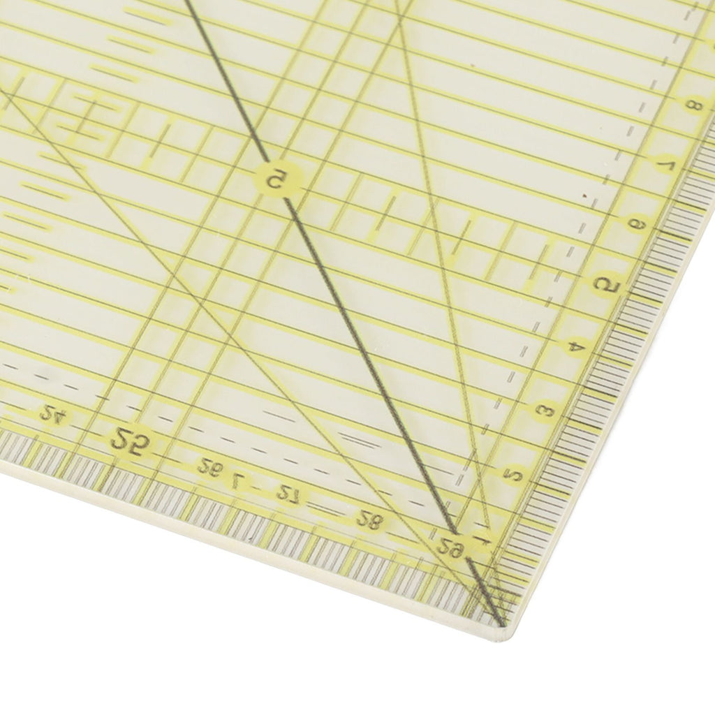 Ruler with grid lines and measurements on a white background