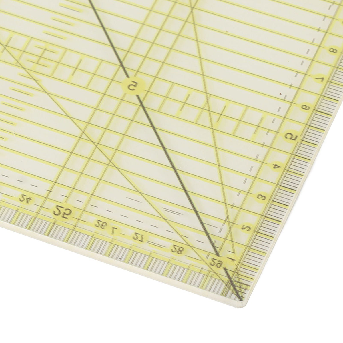 Ruler with grid lines and measurements on a white background