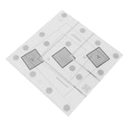 Clear plastic component with multiple cutouts on a white background