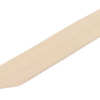 A close-up of a light natural wood stick or strip with a smooth grain, shown diagonally against a plain white background.