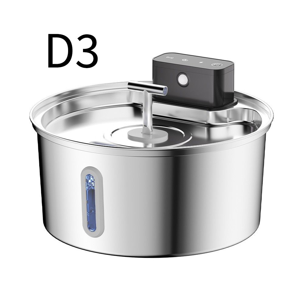 A stainless steel automatic water bath with a digital control box on top, featuring a water level window and a handle, shown on a white background with the text 'D3' in the upper left.