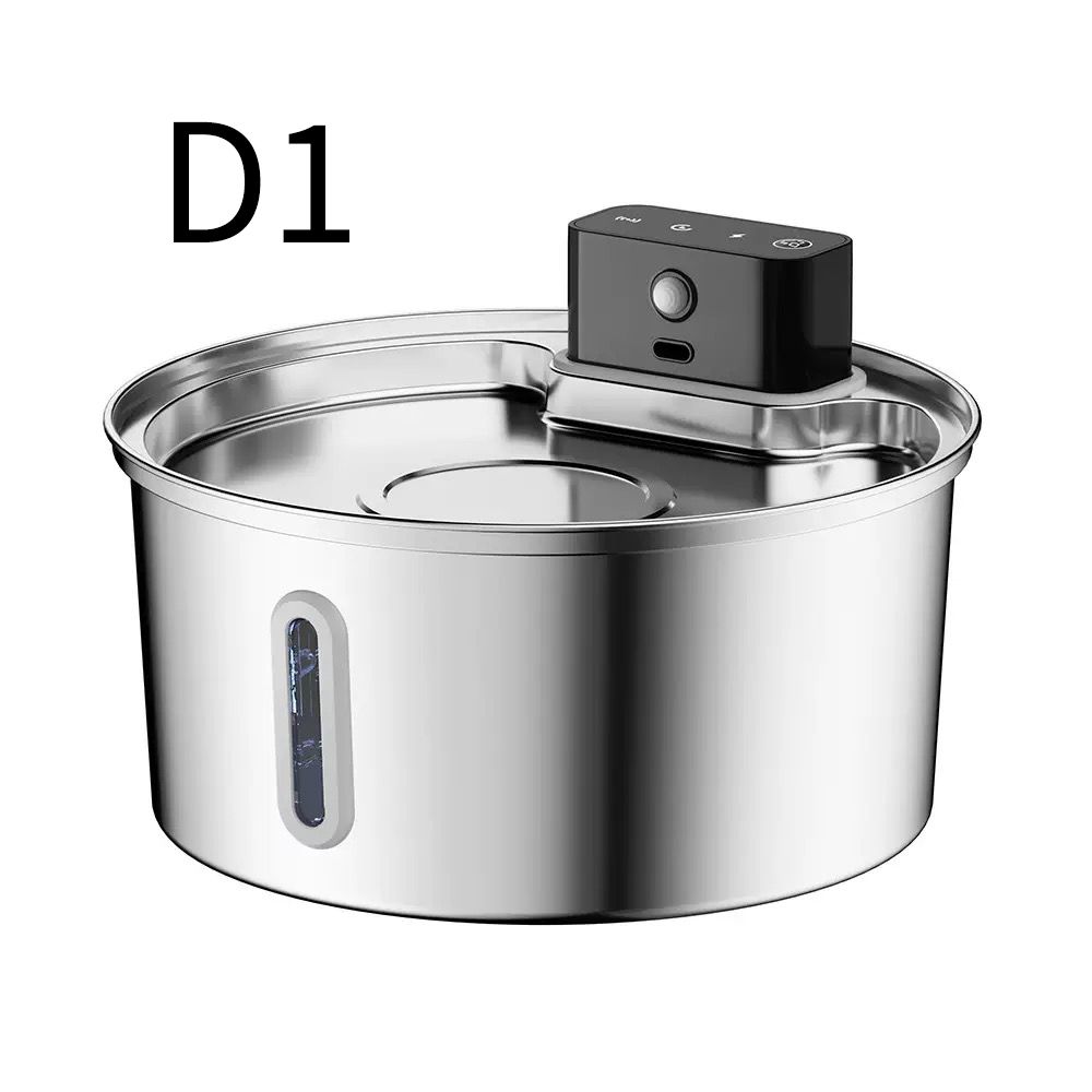 A stainless steel electric kettle or hot water boiler with a black digital control box on top, shown on a plain white background with the text 'D1' in the upper left.