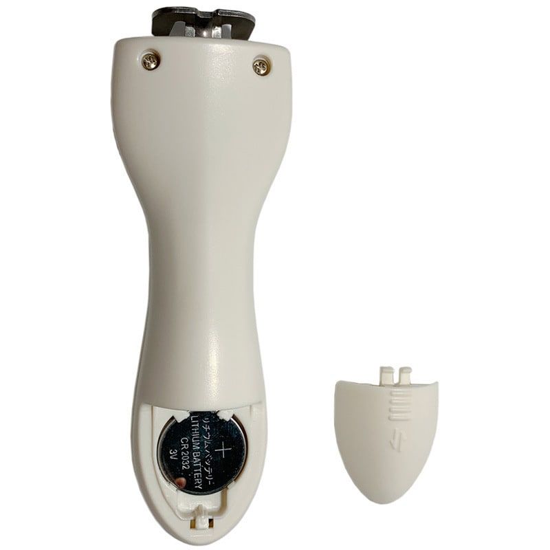 White electronic device with a plug on a white background