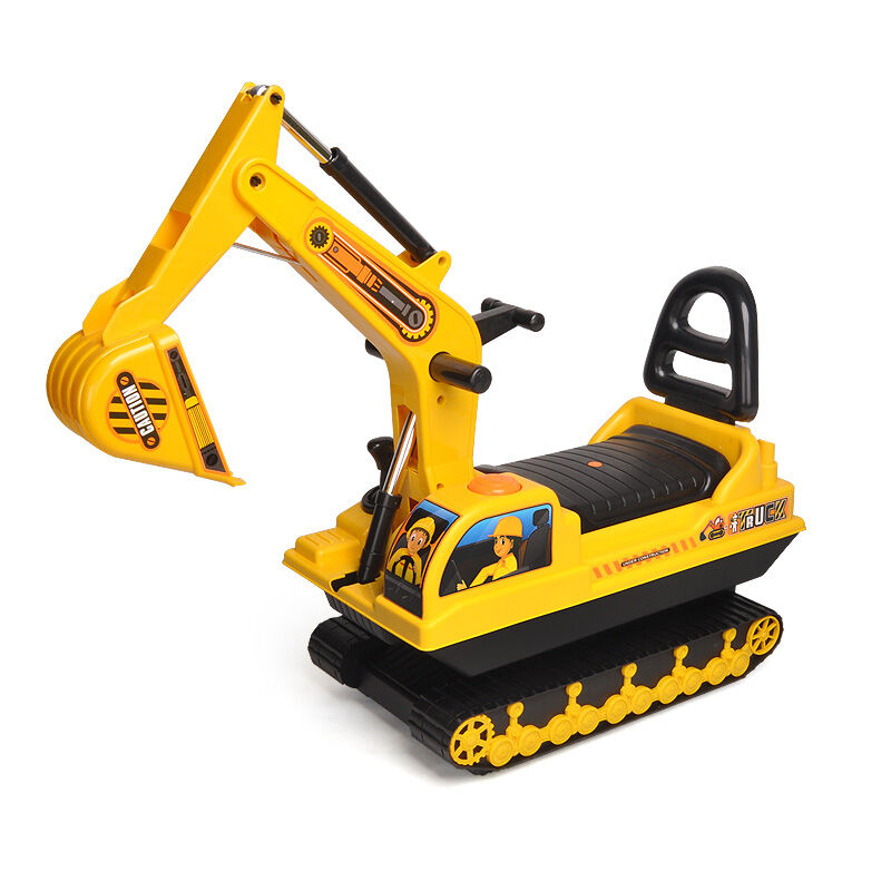 Toy excavator with a white background
