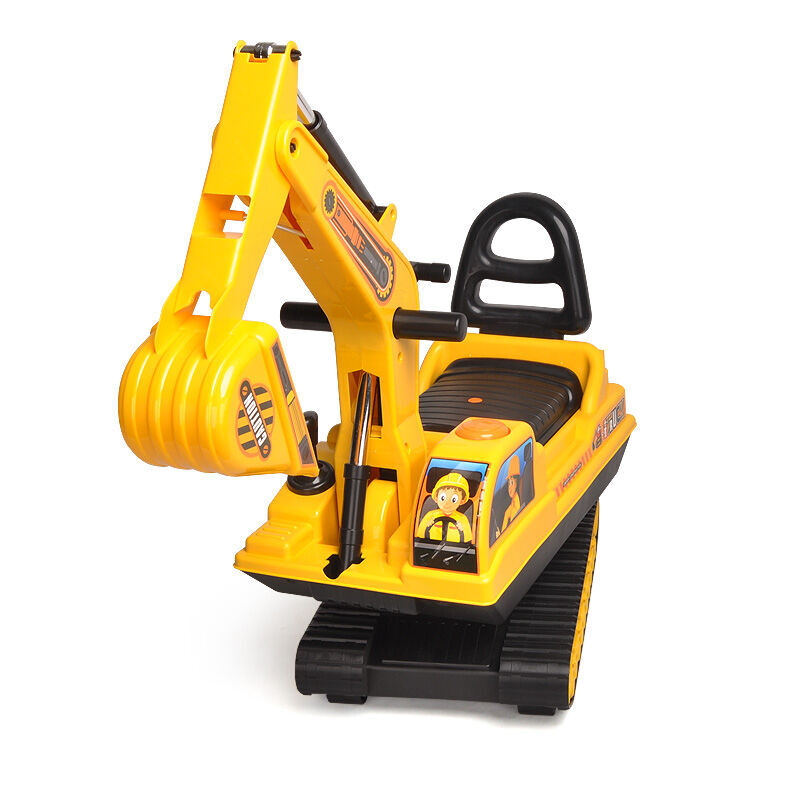 Toy excavator with a white background