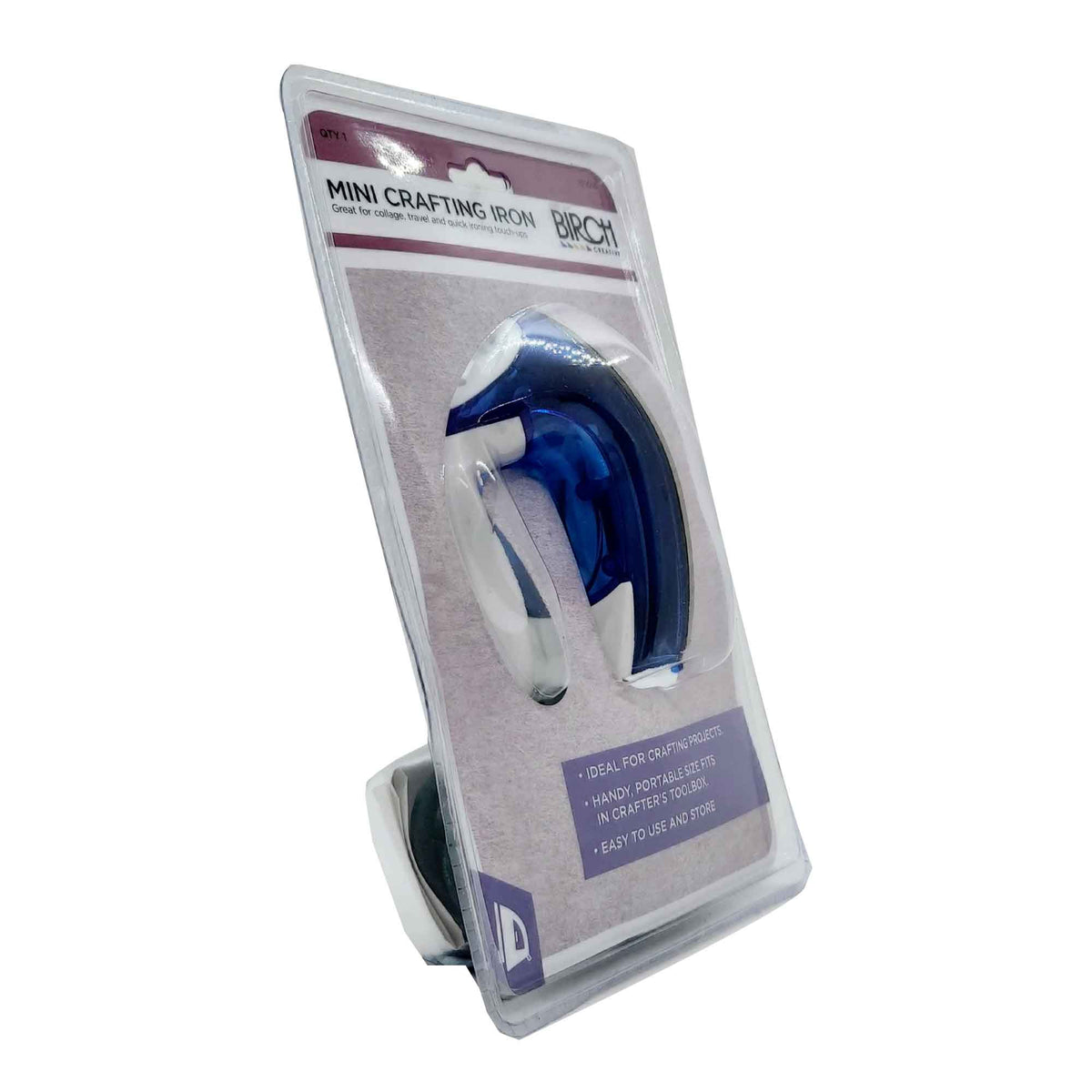 Mini crafting iron in packaging on a white background