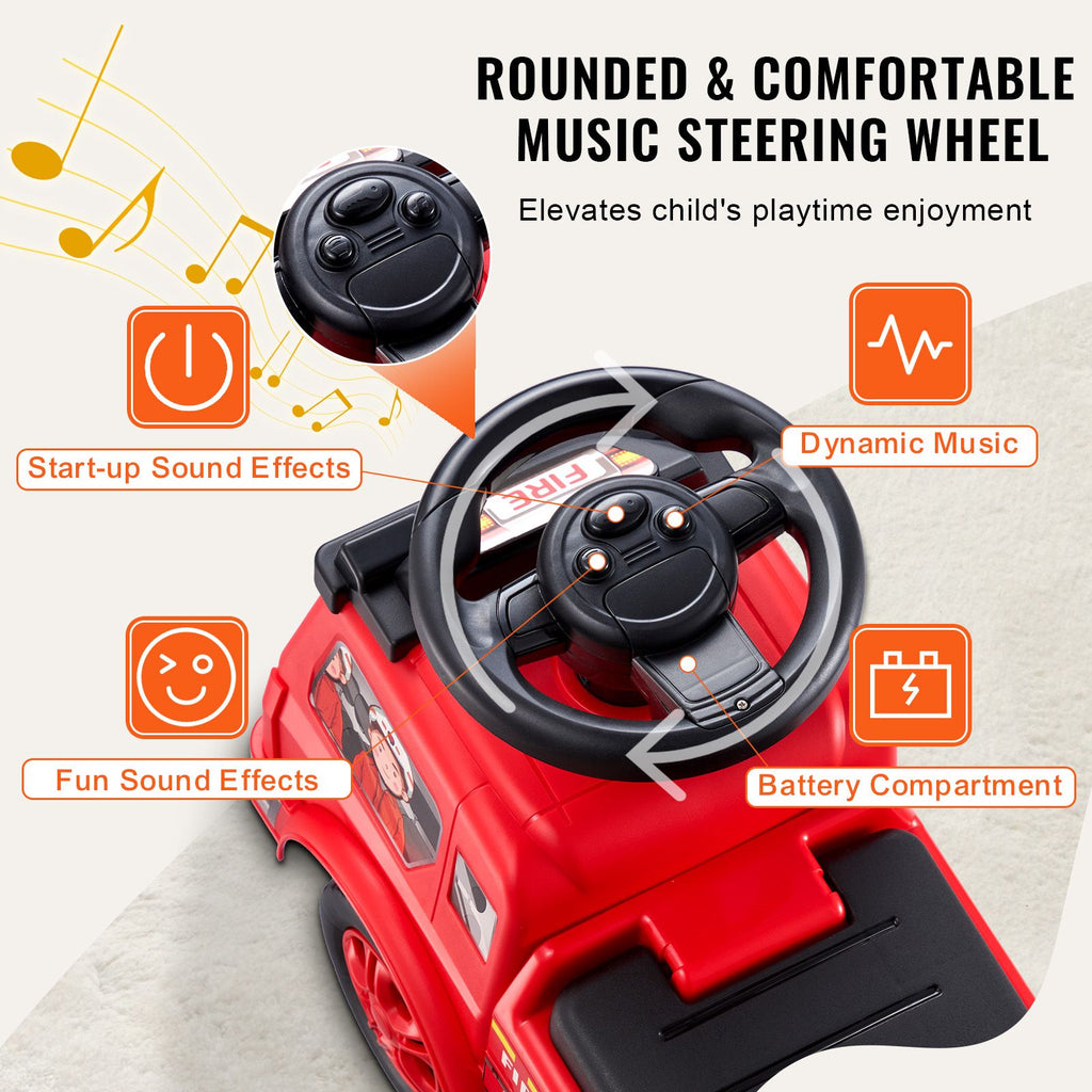 Children's toy steering wheel with music and sound effects on a white background