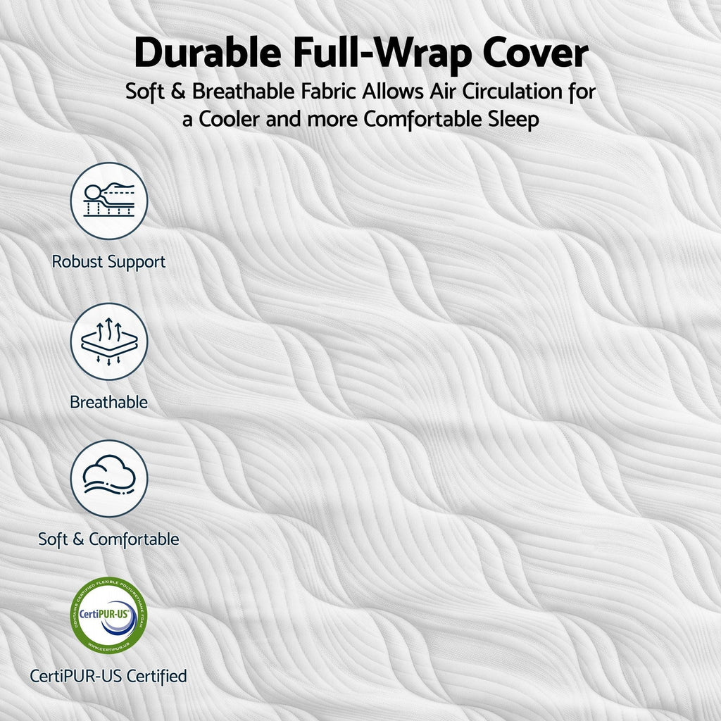 Textured fabric background with features of a durable full-wrap cover.