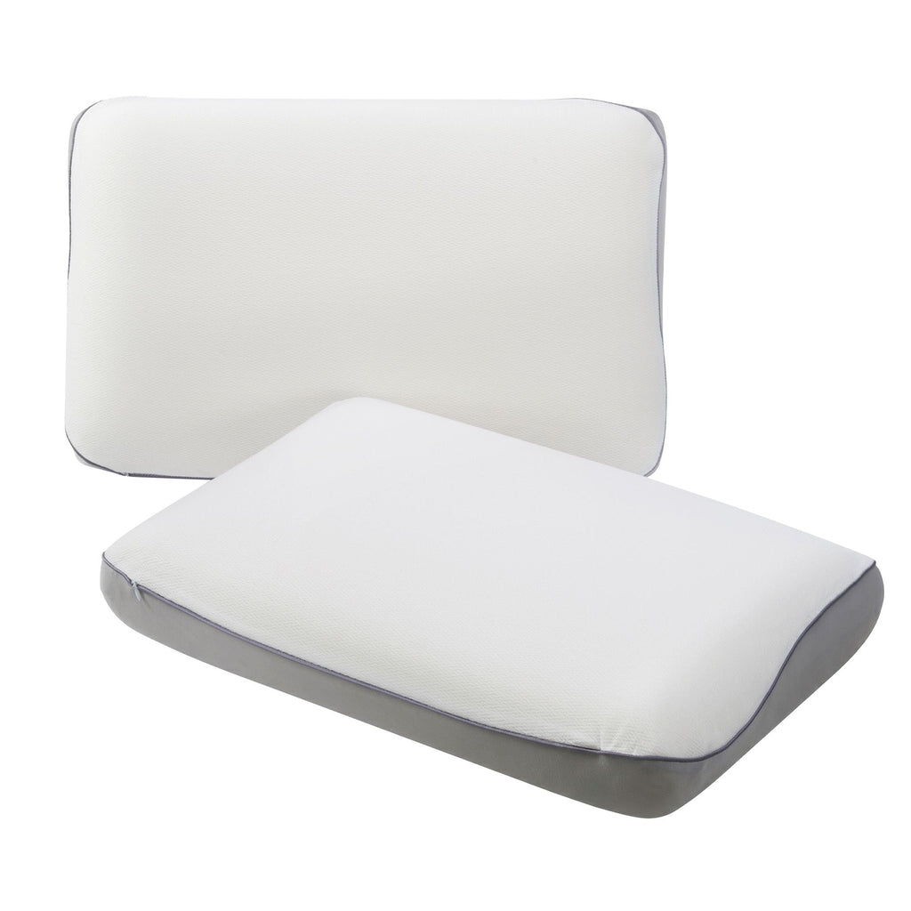 wo white seat cushions with gray edges on a white background