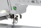  you can see the darning foot and threading system  is exposed on the Brother innovis 6000d embroidery sewing machine