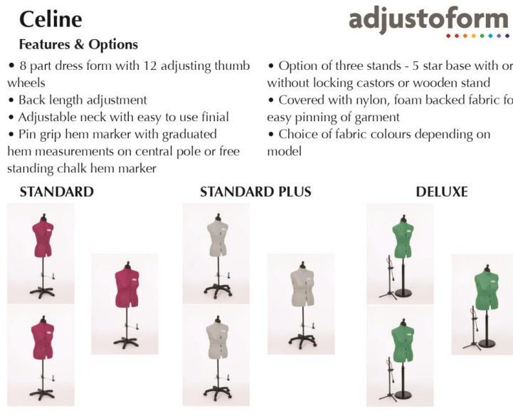 Celine Standard Plus Dressmaking Dummy – Fuller Figure  sized Silver Grey
