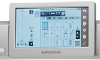 A close-up of a sewing machine's digital control panel displaying a stitch pattern menu. The panel has a light gray frame with the word 'PROFESSIONAL' printed below the screen
