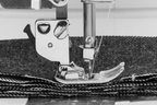 See how thick this amazing Janome contnental CM7 sews 6 thickness of denim with its usual A foot